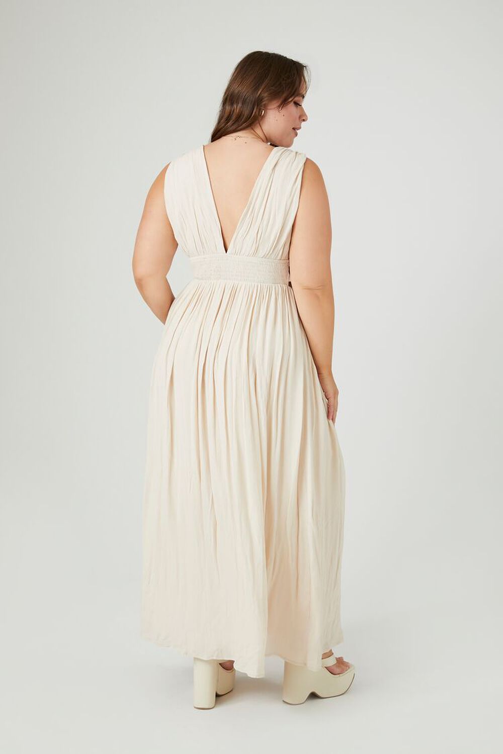 SANDSHELL Plus Size Plunging Sleeveless Maxi Dress, image 3