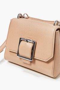 TAUPE Pebbled Faux Leather Crossbody Bag, image 3