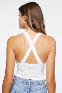 CREAM Knotted Cutout Halter Crop Top, image 3