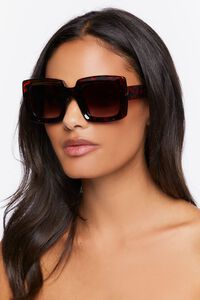 BROWN/BROWN Oversized Square Sunglasses, image 1