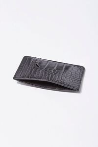 BLACK Faux Croc Leather Wallet, image 4