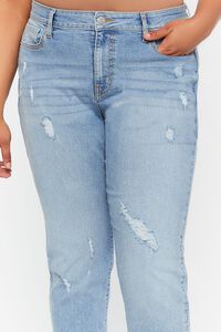 MEDIUM DENIM Plus Size Distressed Boyfriend Jeans, image 4