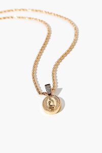 GOLD/CLEAR Men Iconograph Pendant Necklace, image 1