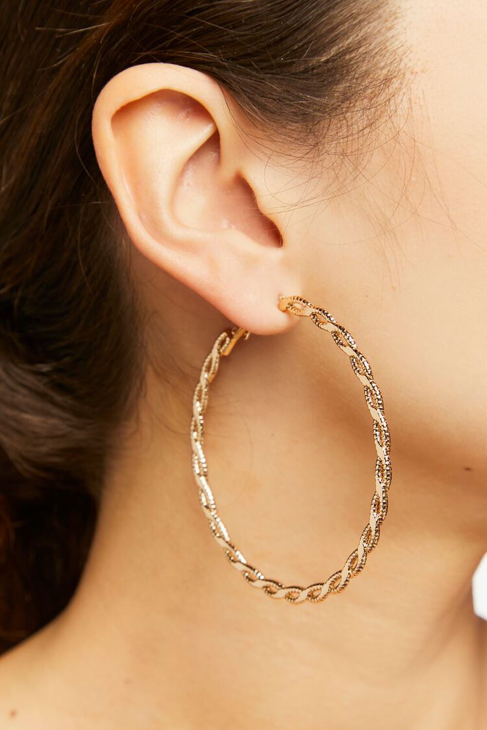 Twisted Cutout Hoop Earrings, image 1