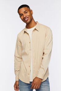 TAUPE Collared Long-Sleeve Shirt, image 1