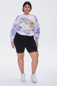 BLACK Plus Size Lace-Trim Biker Shorts, image 4