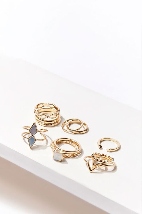 GOLD/WHITE Assorted Ring Set, image 1