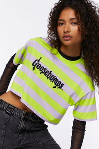 GREEN/MULTI Goosebumps Graphic Cropped Tee, image 1