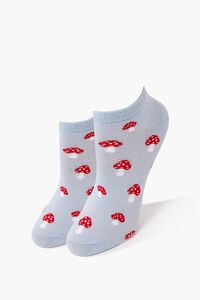 BLUE/MULTI Mushroom Print Ankle Socks, image 1