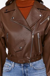 WALNUT Faux Leather Moto Jacket, image 5