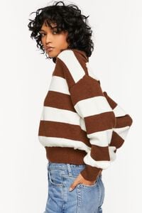 BROWN/CREAM Striped Collared Sweater, image 2