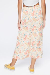 CREAM/MULTI Floral Print Midi Skirt, image 4