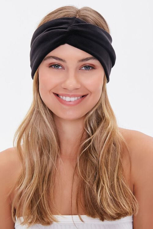 BLACK Twisted-Front Headwrap, image 1