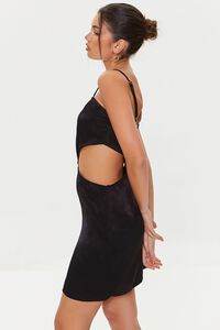 BLACK Satin Cutout Mini Dress, image 2