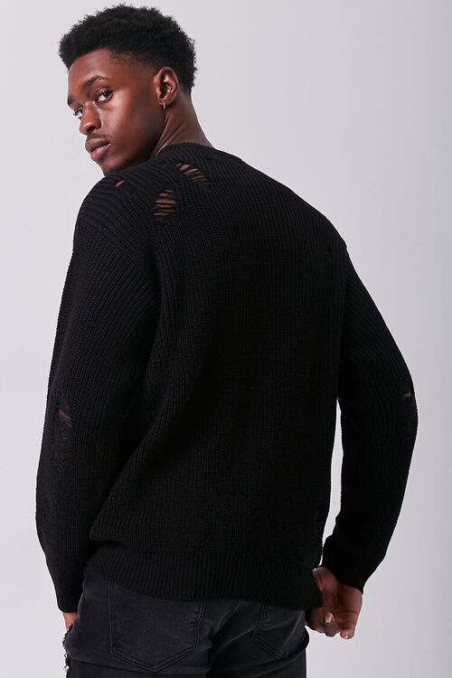 BLACK Ribbed Distressed Sweater, image 3