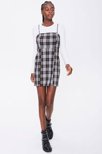 BLACK/WHITE Plaid Cami Mini Dress, image 4
