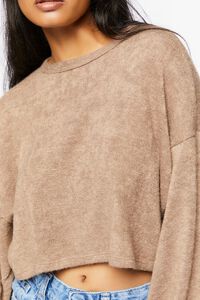 TAUPE Cropped Batwing-Sleeve Top, image 5