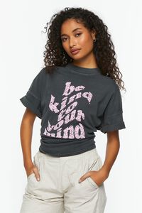 CHARCOAL/MULTI Be Kind To Your Mind Graphic Tee, image 1