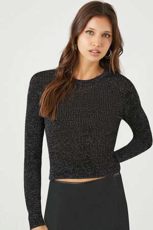 Glitter Knit Cropped Sweater