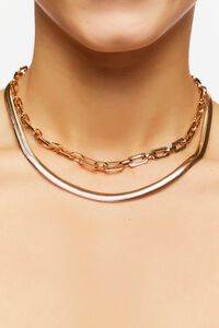 Cable & Snake Chain Necklace Set, image 1
