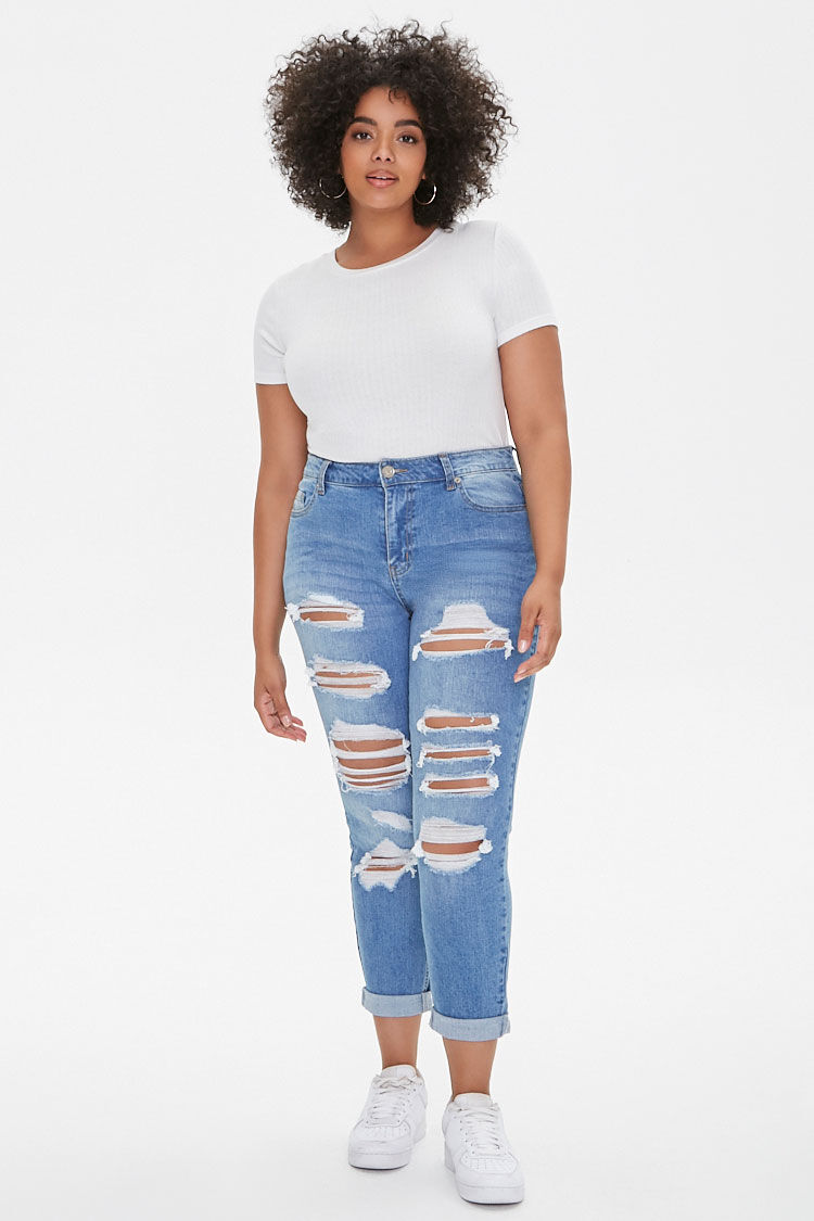 Buy Boyfriend Mid Rise Slim Leg Jeans Plus Size for USD 35.00 | Silver Jeans  US New