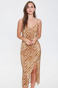 Tiger-Striped Midi Dress, image 1