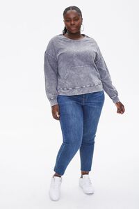 CHARCOAL Plus Size Oil Wash Pullover, image 4