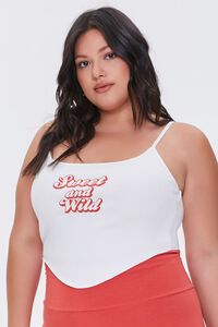 WHITE/RED Plus Size Sweet & Wild Cami, image 1