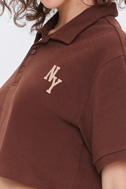 BROWN/MULTI New York Graphic Cropped Polo, image 5