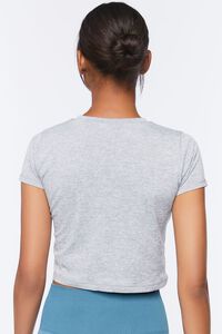 HEATHER GREY Active Cutout Cropped Tee, image 3