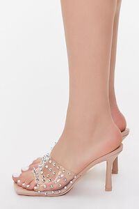 NUDE Studded Clear Stiletto Heels, image 2