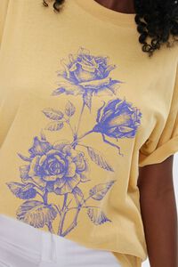 MUSTARD/PURPLE Floral Graphic Tee, image 5
