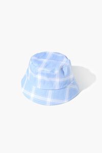 BLUE/WHITE Kids Plaid Bucket Hat (Girls + Boys), image 2