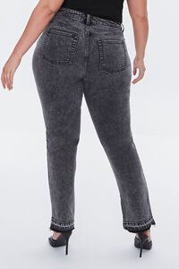 WASHED BLACK Plus Size Release-Hem Jeans, image 4
