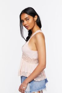 LIGHT PINK Plunging Lace Top, image 2