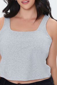 HEATHER GREY Plus Size Cropped Tank Top, image 5