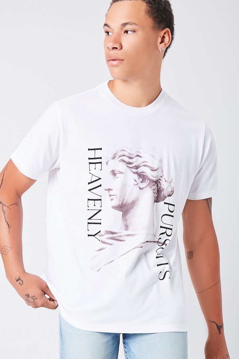WHITE/BLACK Heavenly Pursuits Graphic Tee, image 1