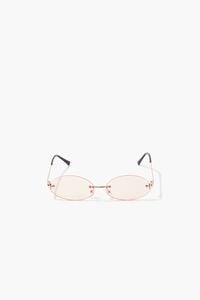 GOLD/PINK Oval Tinted Sunglasses, image 3