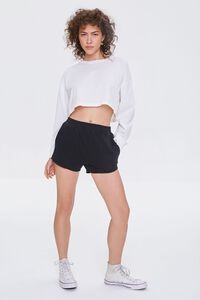 BLACK Seamed French Terry Shorts, image 5