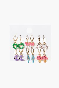 GOLD/MULTI Assorted Charm Earring Set, image 2