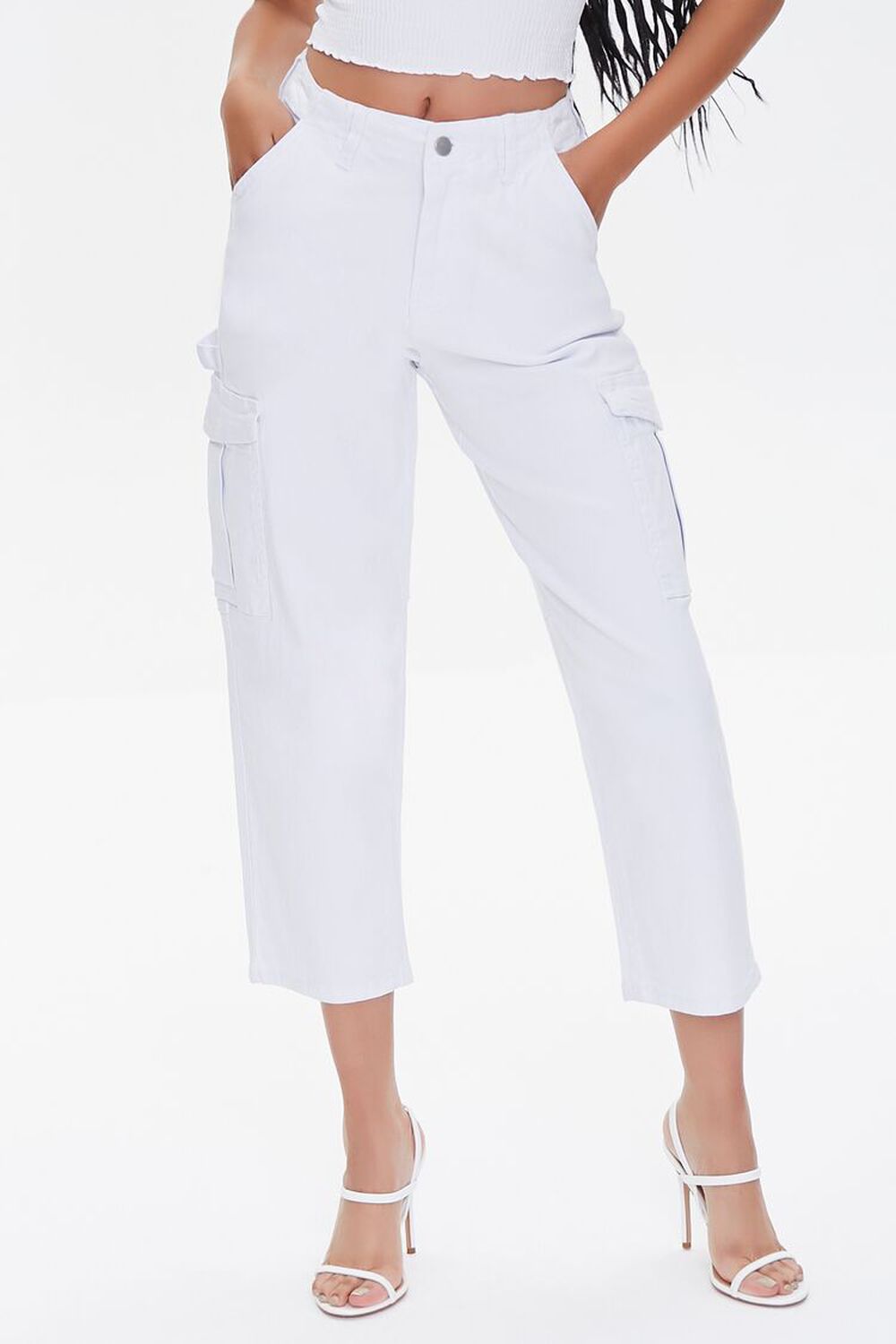 WHITE Capri Cargo Pants, image 2
