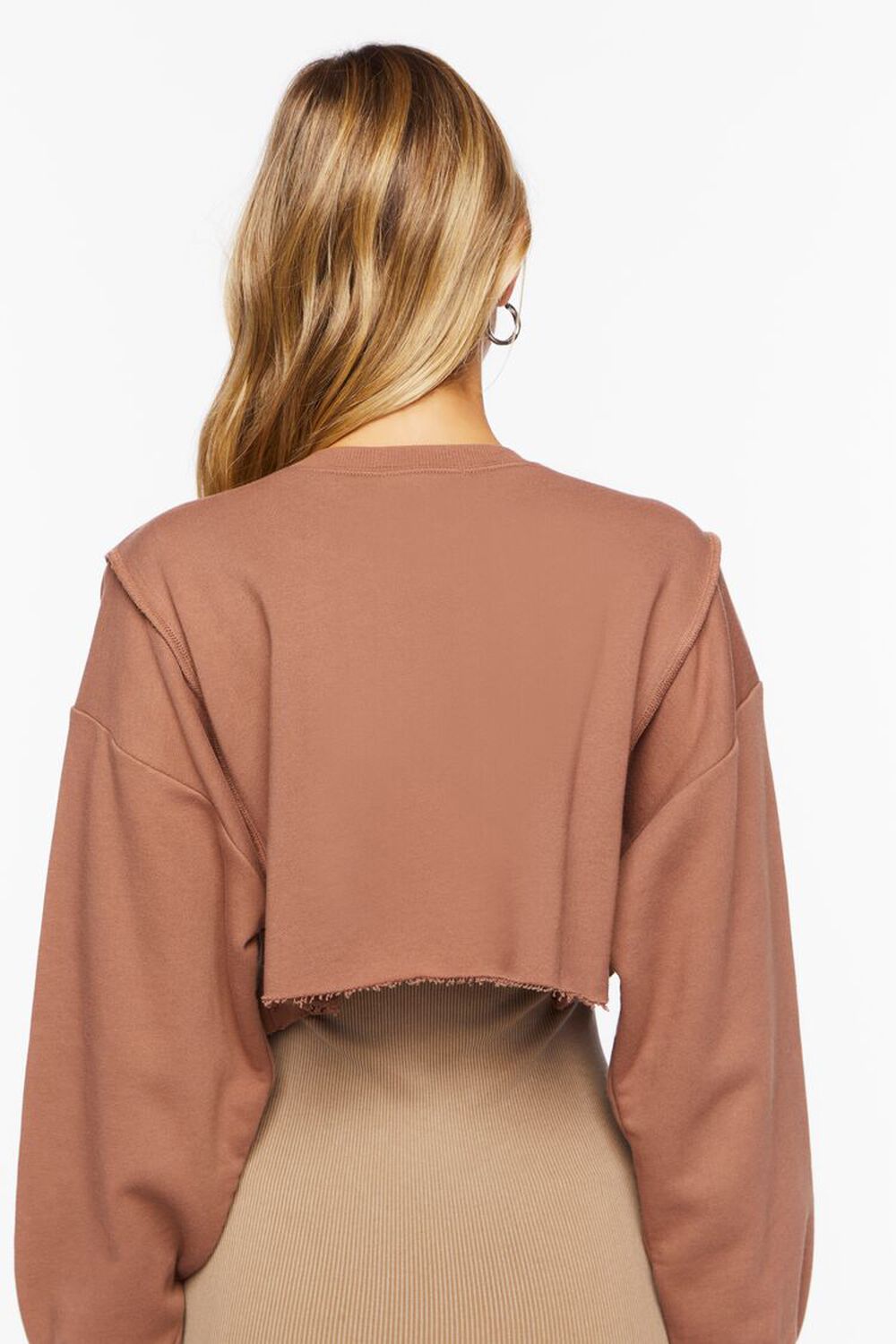 CAMEL Raw-Cut Cropped Pullover, image 3