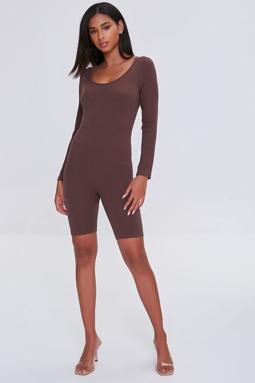 BROWN Seamless Fitted Romper, image 4