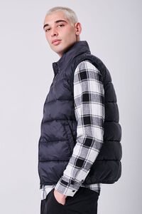 BLACK Quilted Zip-Up Puffer Vest, image 2