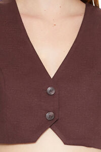 BROWN Cropped V-Neck Vest, image 5