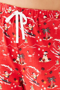 RED/MULTI Plus Size Santa Pajama Pants, image 5