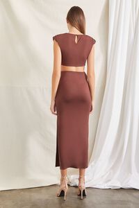 BROWN O-Ring Cutout Maxi Dress, image 3