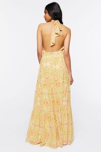 IVORY/YELLOW Floral Print Halter Maxi Dress, image 3