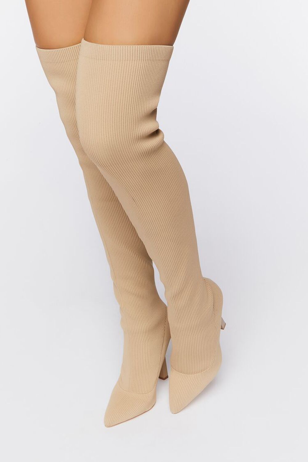 CREAM Over-the-Knee Sock Boots, image 1
