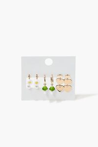 GREEN/GOLD Mushroom & Floral Drop Earring Set, image 2